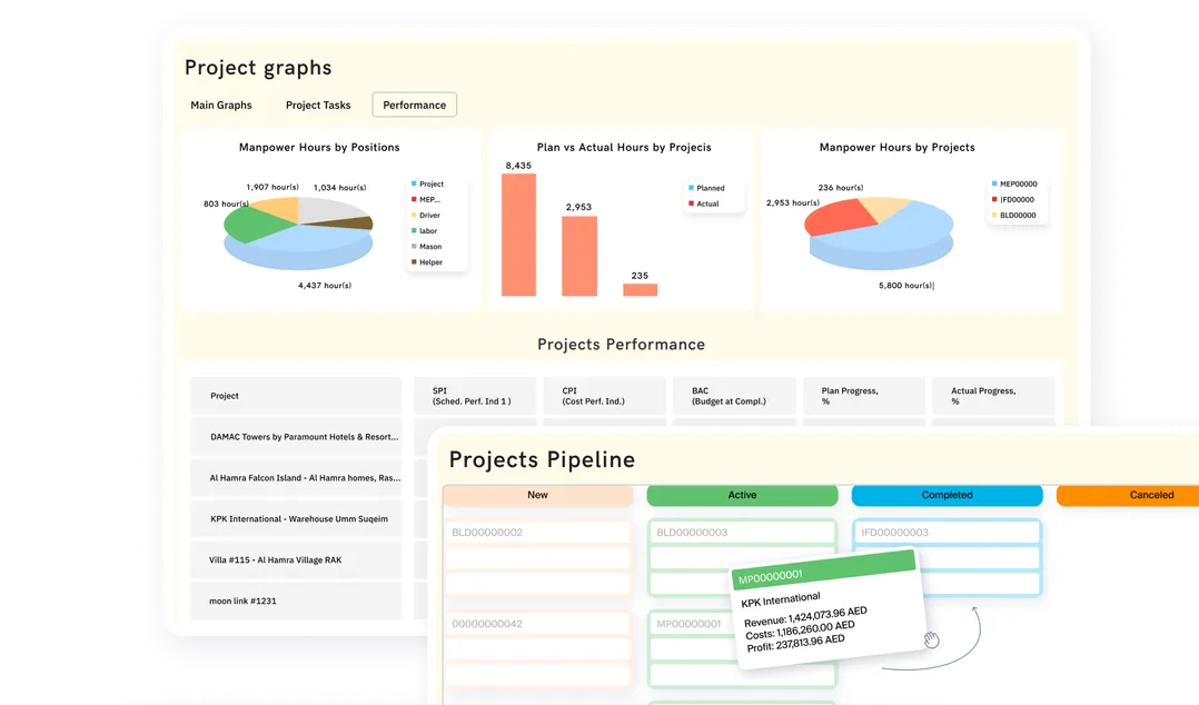 Oversee project progress and performance