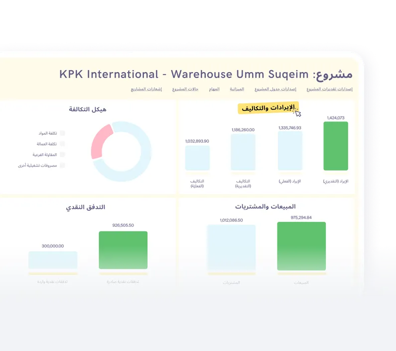 احصل على رؤية شاملة °360 للمشاريع
