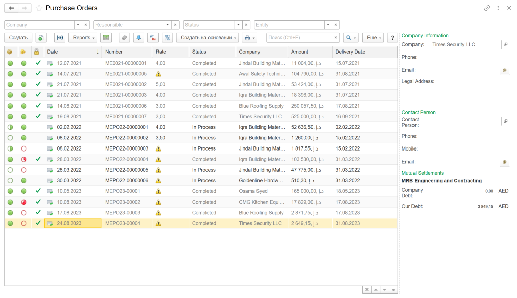 Procurement and purchase order management in FirstBit ERP